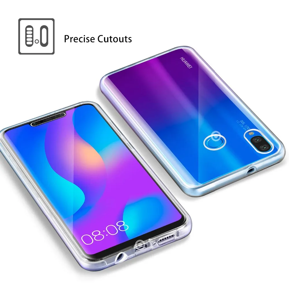 

360 Degree Full Body Clear TPU+PC Case For Huawei Y6 Y7 Pro P Smart 2019 Case Cover for Huawei Mate20 P30 P20 P8 Lite Pro Fundas