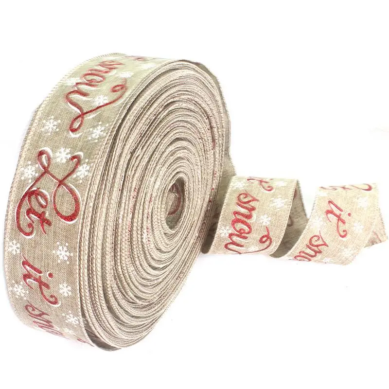 

6.3*200cm Imitation Linen DIY Handmade Christmas Decoration Ribbon Christmas Tree Decoration Ribbon