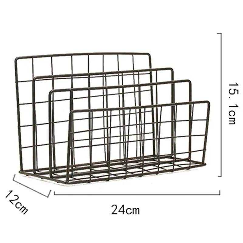الشمال نمط الحديد الفن شبكة تخزين الرف حامل كتب ثلاثة طبقة سطح المكتب مجلة الرف منظم منزلي الديكور الأسود