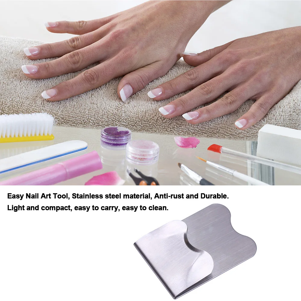 

1Pc Easy French Nail Line Edge Guide Tool Trimmer French Manicure Nail Art Stainless Steel Accessory nails accessoires