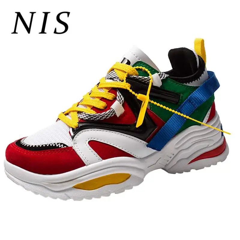 

NIS Women Casual Shoes Woman Sneakers Fashion Patchwork Breathable Walk Sports Heighten Sneakers Ladies Women's Vulcanize Shoes