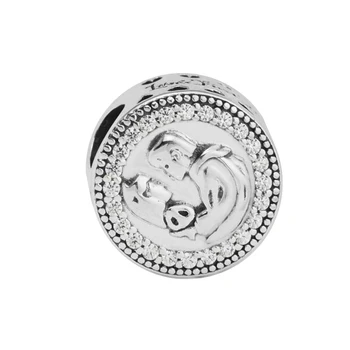 

Fandola 925 Sterling Silver Beads for Jewelry Making Snow White 80th Anniversary Charm with Clear CZ for Women DIY Fits Bracelet