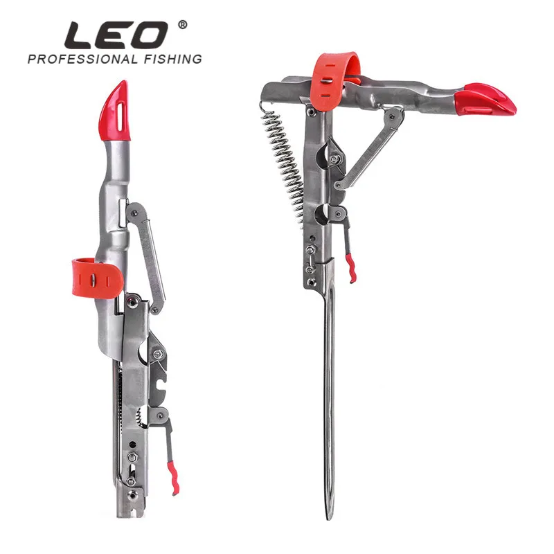 

LEO 28006 Foldable Automatic Fishing Rod Holder Stainless Steel Spring 8KG Pull Spring Bracket Adjustable Sensitivity Tool pesca