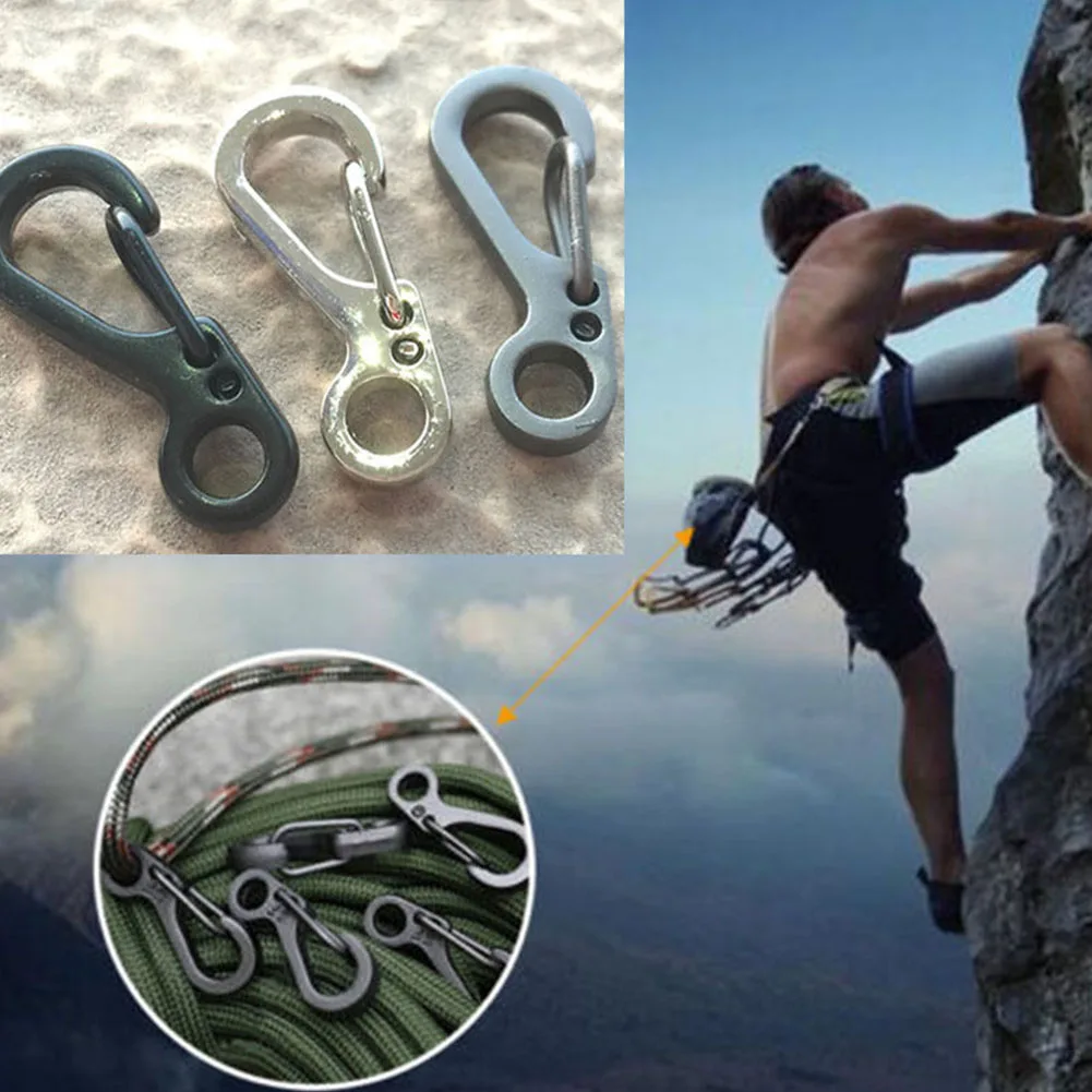 

10 Pcs Parachute Cord Backpack Carabiner Clip Keychain Spring For Camping Hang Buckle Survival Gear Mini Tactical Clasps