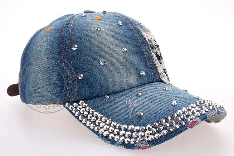 Высокое качество и розничная JoyMay Hat Кепки Мода Досуг Сова стразами Винтаж Жан хлопка Кепки S Бейсбол Кепки B094