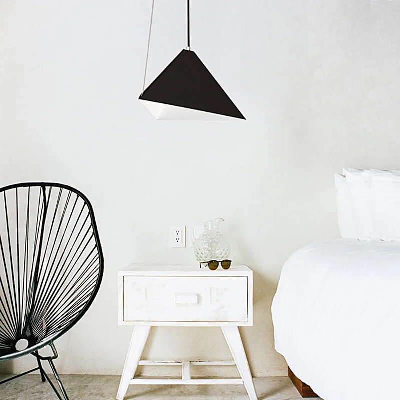 

Ditoon Post Modern Led Pendant Light Nordic Lighting Living Room Dining Iron Lamp Angle Changeable Shade Black White Warm Luster