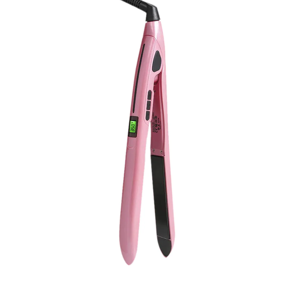 

WHYY-Hair Straightener with 1 Inch Ion plates Adjustable Temperature Suitable for All Hair Types Fast Dual Voltage Rose Pink U