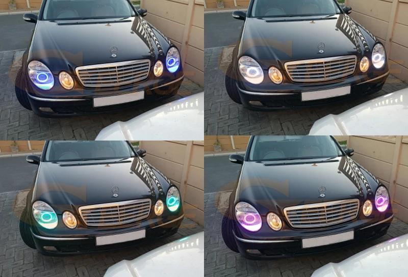 Для Mercedes Benz e класса w211 2003-2009 отличные RF контроллер Bluetooth мульти-Цвет ультра яркий RGB светодиодный Ангельские глазки комплект