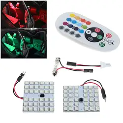 JX-LCLYL 2 шт. T10 гирлянда RGB 36LED Купол автомобилей Чтение свет лампы Атмосфера + пульт