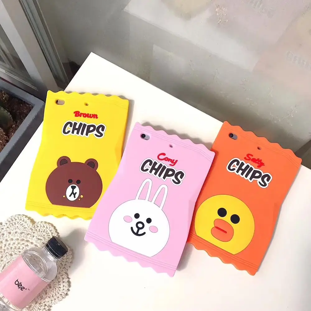 

For iPad2018 Chips bear bunny sally Candy Silicone Full Protective Case Shock proof For iPad Air2 Pro9.7 MIni 2/3/4 Protection