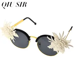 2019 Новая мода в стиле барокко оттенков Restonic Для женщин девушки цветок солнцезащитные очки в стиле ретро пикантные брендовые