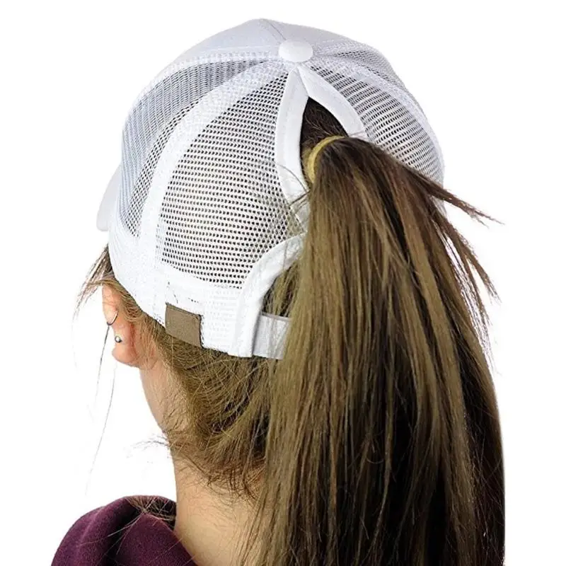 ذيل حصان قبعة بيسبول المرأة ضبط الرياضة عارضة فوضوي كعكة Snapback قبعة من القماش الشبكي عارضة قابل للتعديل قبعات رياضية قطرة الشحن 2019 جديد