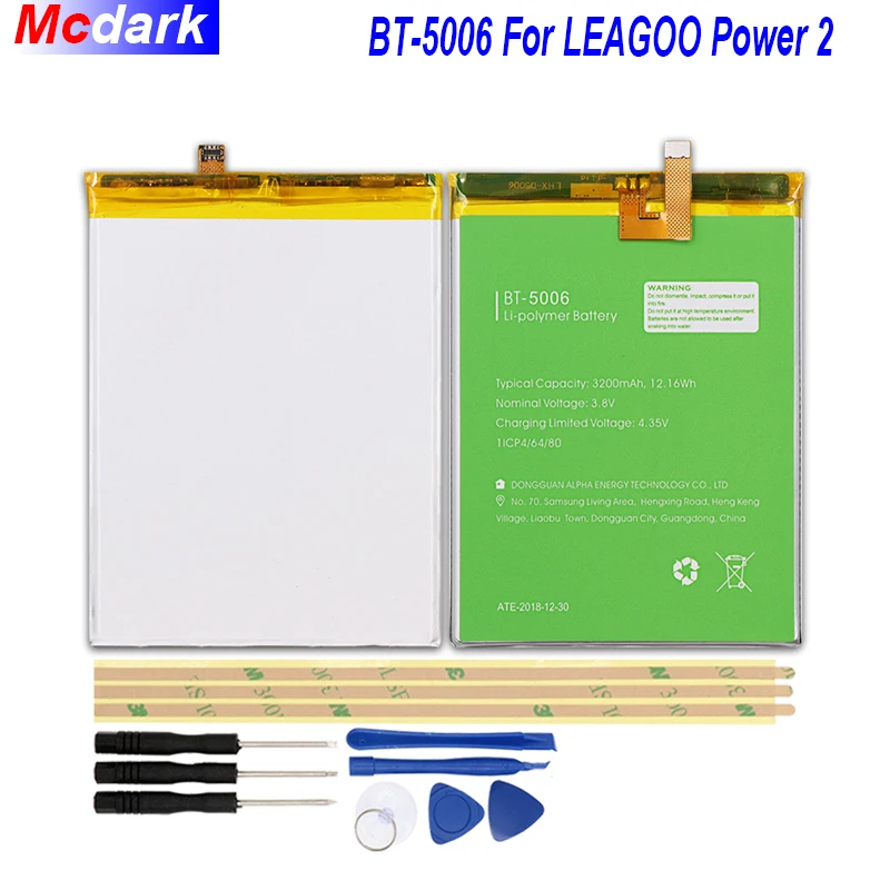 

3200mAh Battery For LEAGOO Power 2 Batterie Bateria Accumulator AKKU ACCU PIL Mobile Phone BT-5006 For LEAGOO Power 2 with Tools