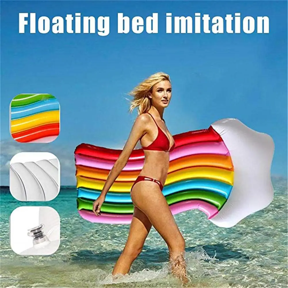 

None Inflatable Rainbow Cloud Shape Swimming Pool Floating Row