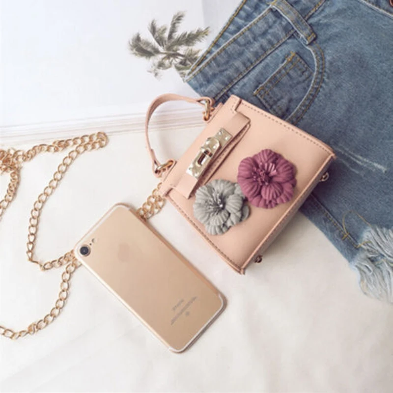 

Ladies' Simple Mini Floral Handbag Shoulder Bag Chain Messenger Crossbody Bag