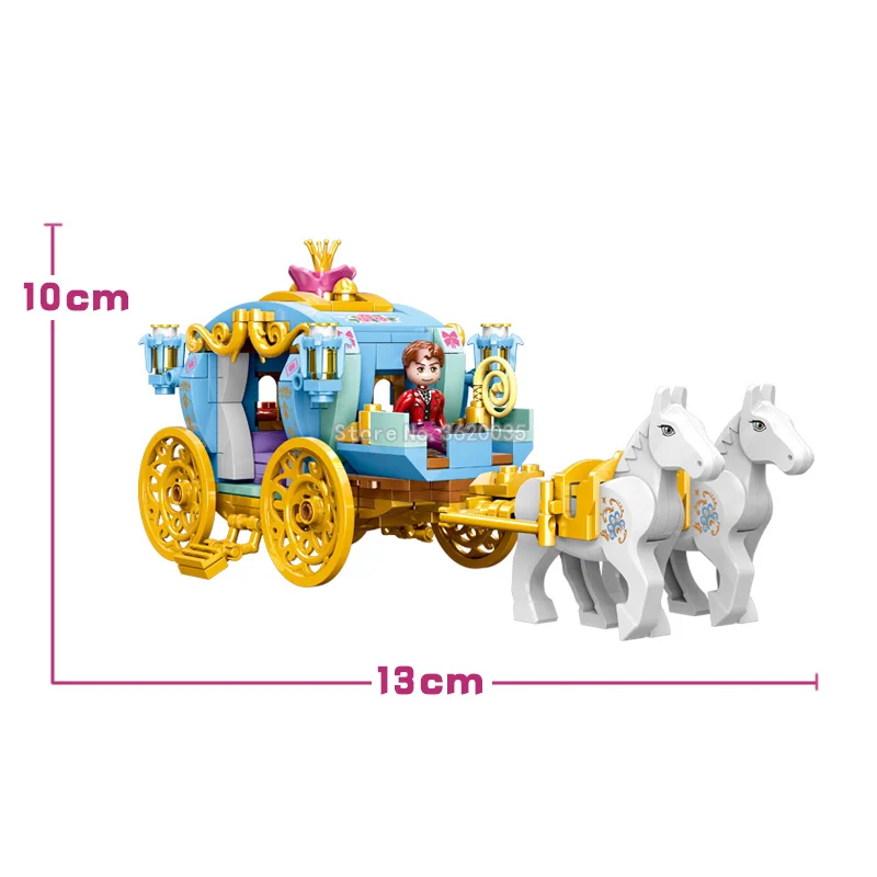 Princess Magic Carriage Girl Building Blocks Series Figures Assemble Model Girl Castle Give Girl A Birthday Gift With Legoinglys