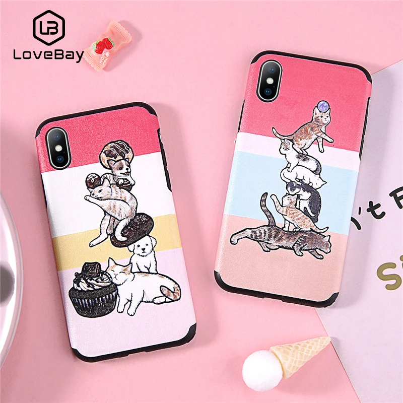 Чехол Lovebay для iPhone 6 S 7 8 Plus X XR XS Max классный чехол с мультяшным животным котом