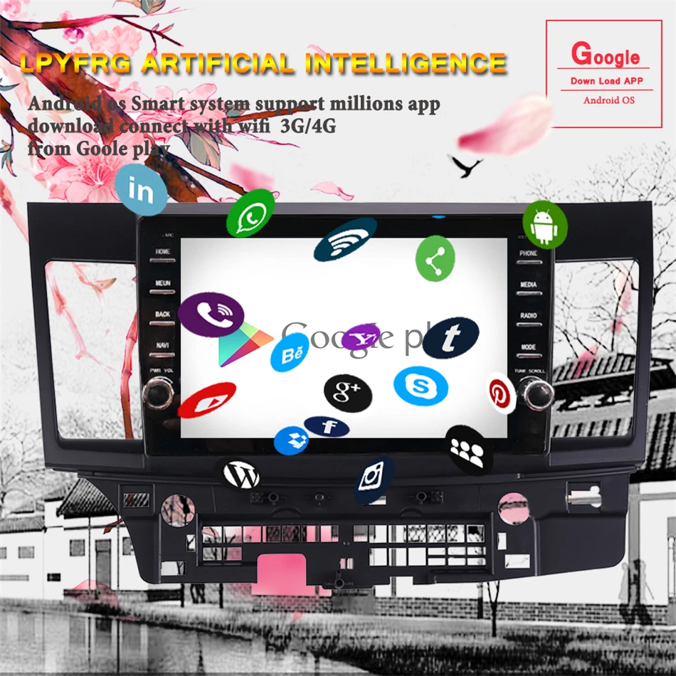 Cheap Android 9.0 car dvd Octa core for Mitsubishi Lancer  2008 2009 2010 11 2012 2013 2014 2015 car stereo navigator Autoradio player 4