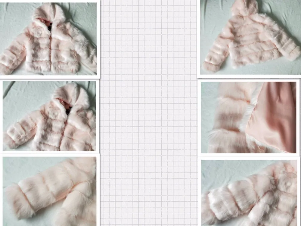 Fashion S-3XL Winter Luxury Faux Fox Fur Coat Slim Pink Purple Faux Fur Jacket Women Fake Fur Coats With Hat manteau fourrure