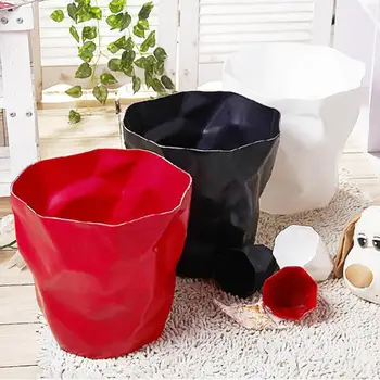 

AUGKUN 1PC Plastic Paper Basket Fold Trash Can Household Kitchen Simple Garbage Can Home Storage Plant Pot Home Toy Cosmetic Bag