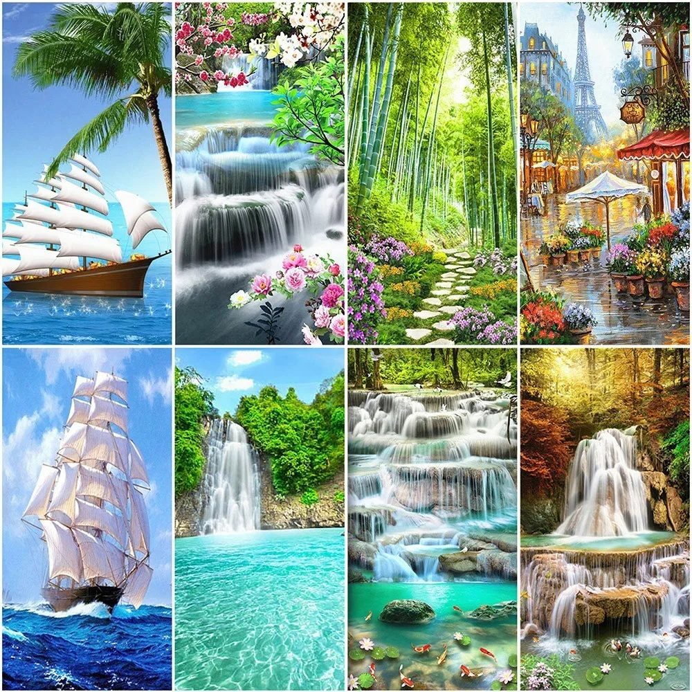 

EverShine DIY Diamond Painting Cross Stitch Scenery Picture Of Rhinestones Diamond Embroidery Waterfall Mosaic Home Wall Decor
