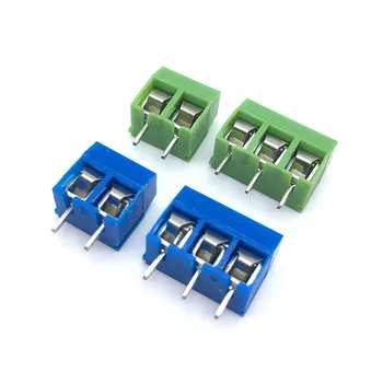 

20pcs/lot KF301-5.0-2P 3P KF301 Screw 2Pin 3Pin 5.0mm Straight Pin PCB Screw Terminal Block Connector Blue and Green