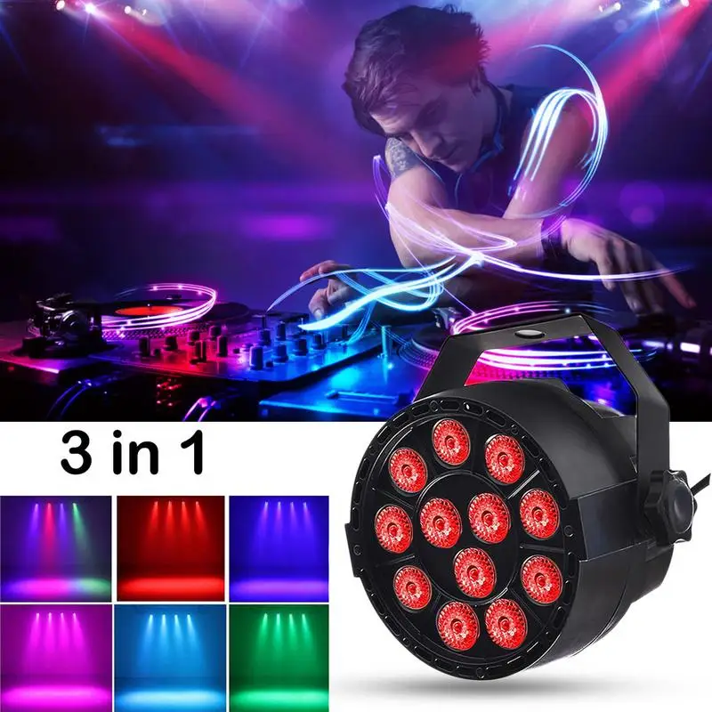

Par Light 12 LED RGB 3IN1 18W 1.5*12LED Stage Lighting DMX 512 Club Disco Party Ballroom KTV Bar Wedding DJ