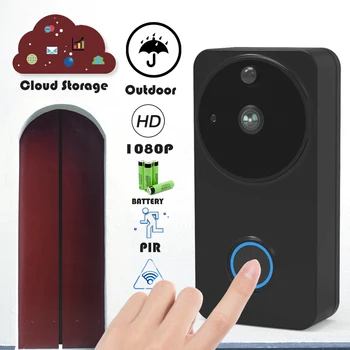 

Wireless Doorbell Camera 1080P Home Video Doorbells Wifi Outdoor Cloud Night Vision Battery Door Intercom IP Doorphone