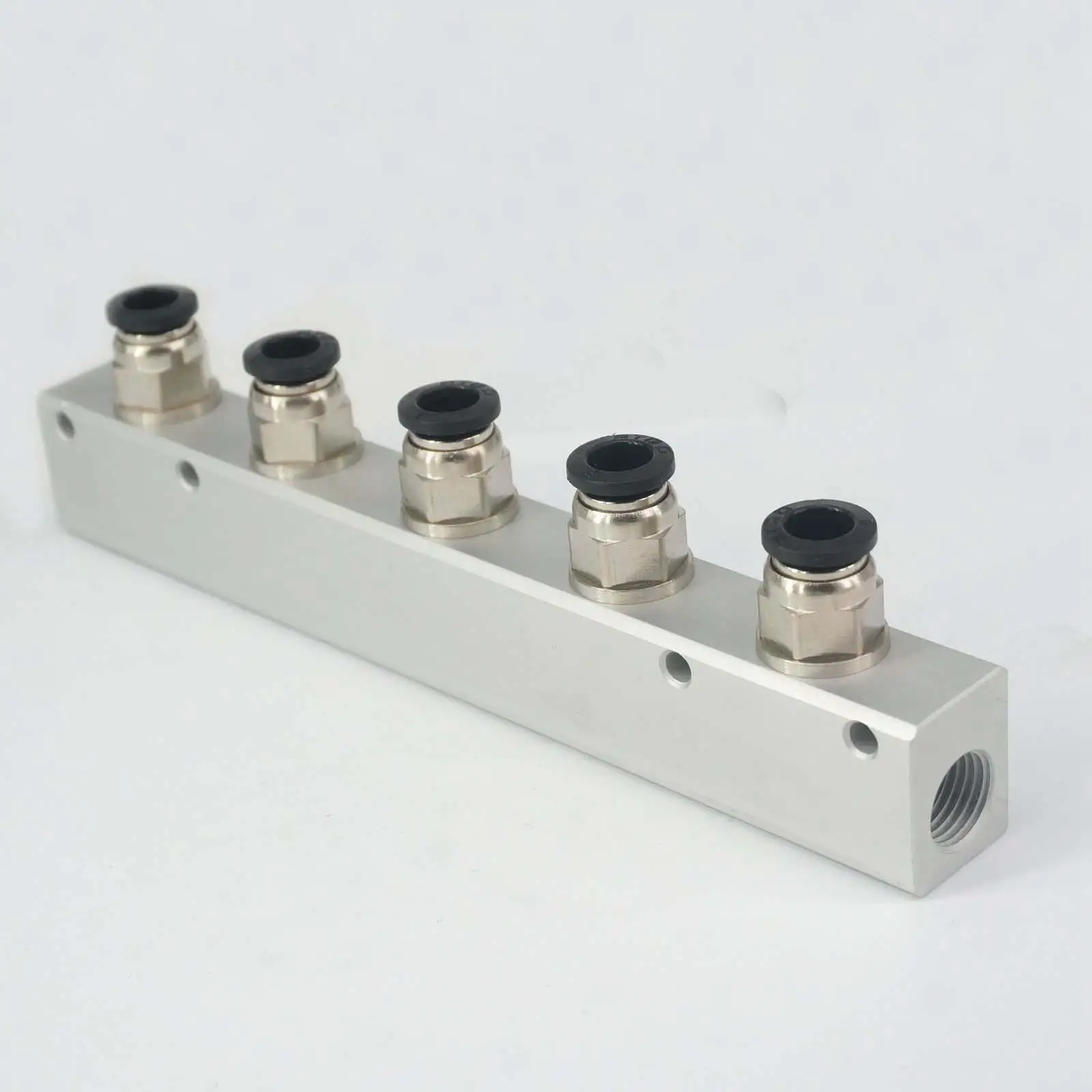 

A Kit Push Fit 8mm 5 Way Pneumatic Air Manifold Block Splitter With Couplers