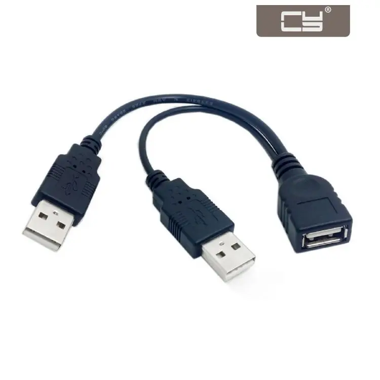 

CYDZ USB 2.0 Female A to Dual A Male Extra Power Data Y Cable for 2.5" Hard Disk