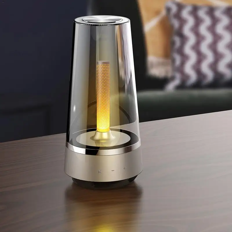 

Creative Fire Candle Light Stereo Bluetooth Audio Atmosphere Remote Control Dimmable LED Lamps Touch Switch Night Lights