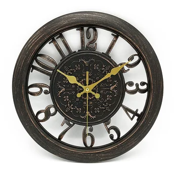 

Vintage PVC Wall Clocks Roman Number Design Silent Room Home Decor Watches Large Silent Quartz Rustic Wall Clock