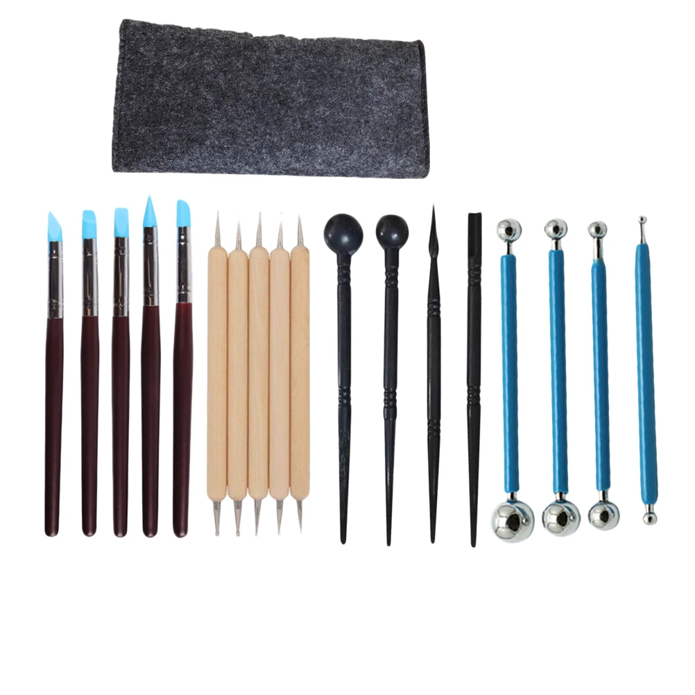 18pcs Pottery Tool Kit Sculpting Ceramics Trimming Modeling Tool Set