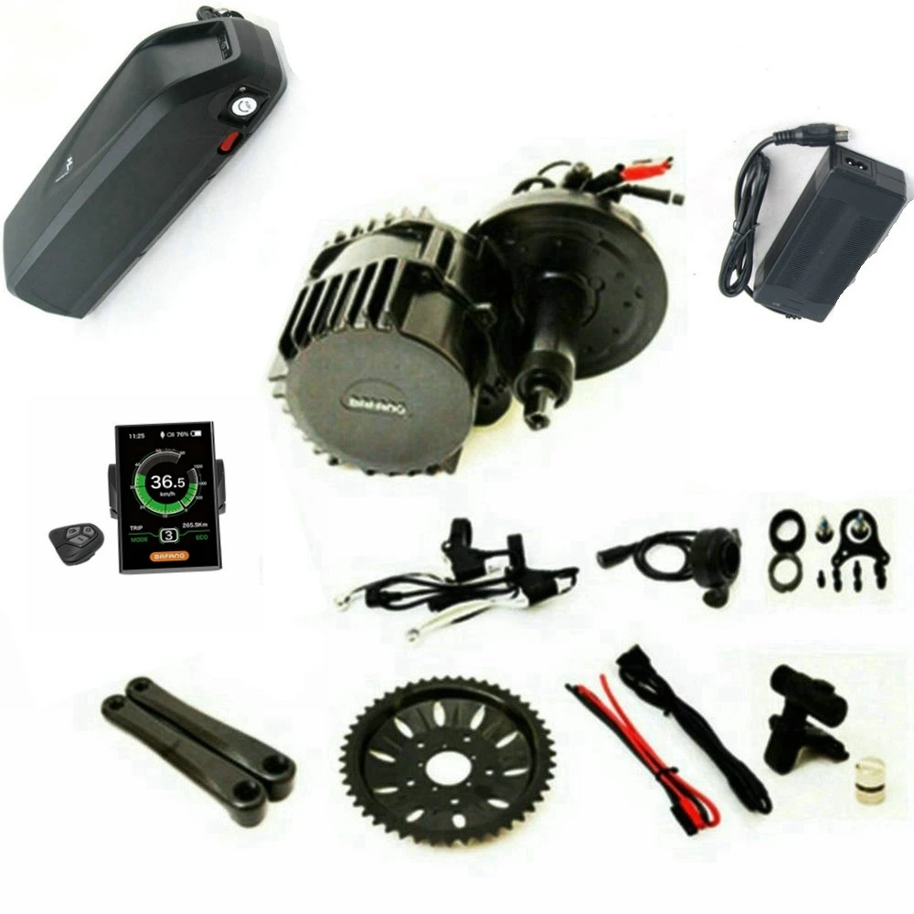 Sale New Version Bafang 8Fun BBSHD Mid Drive Motor Kit 48V 1000W Ebike Kits With light and gear sensor connectors 48V 17Ah Battery 0