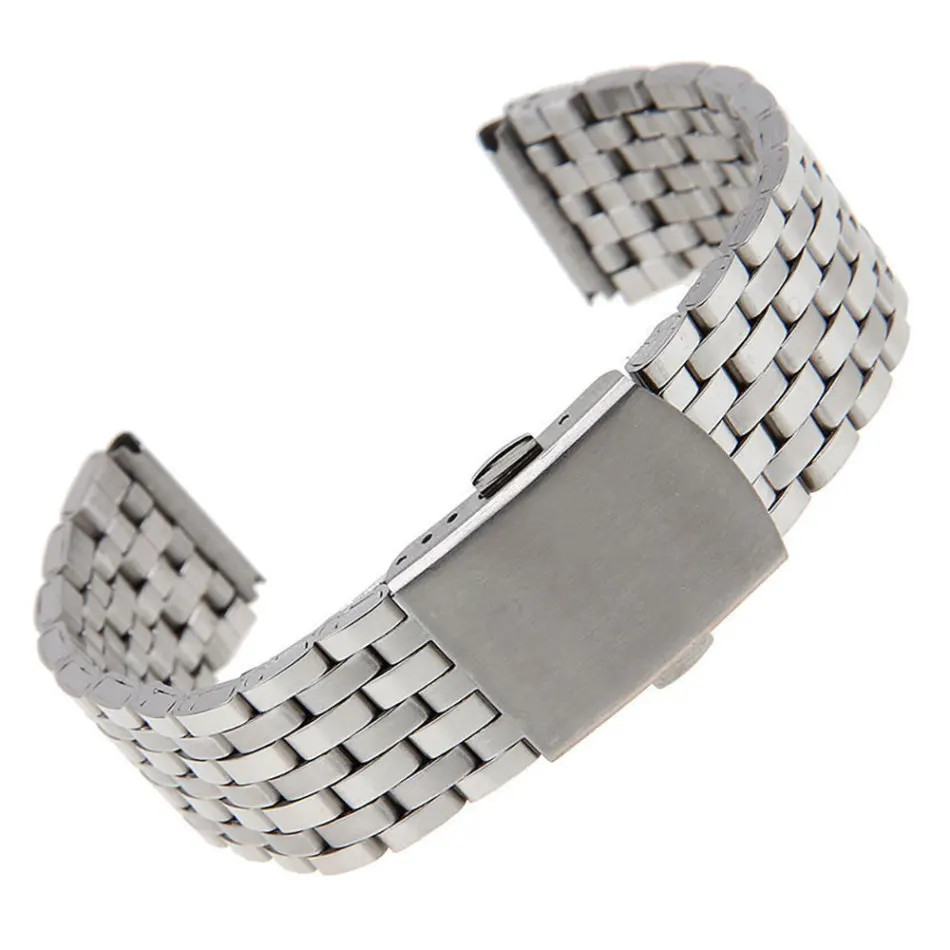 

18mm 20mm Fashion Leisure Stainless Steel Watch Strap Silver Replacement Buckle Strap Watch Band Bracelet