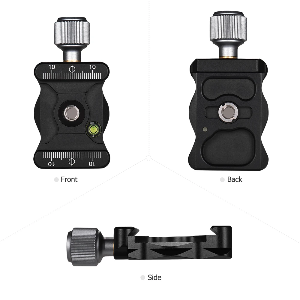 

Aluminium Alloy Quick Release Clamp with 1/4 & 3/8 Inch Screw Mount Bubble Level for Ballhead Tripods Camera Accessories