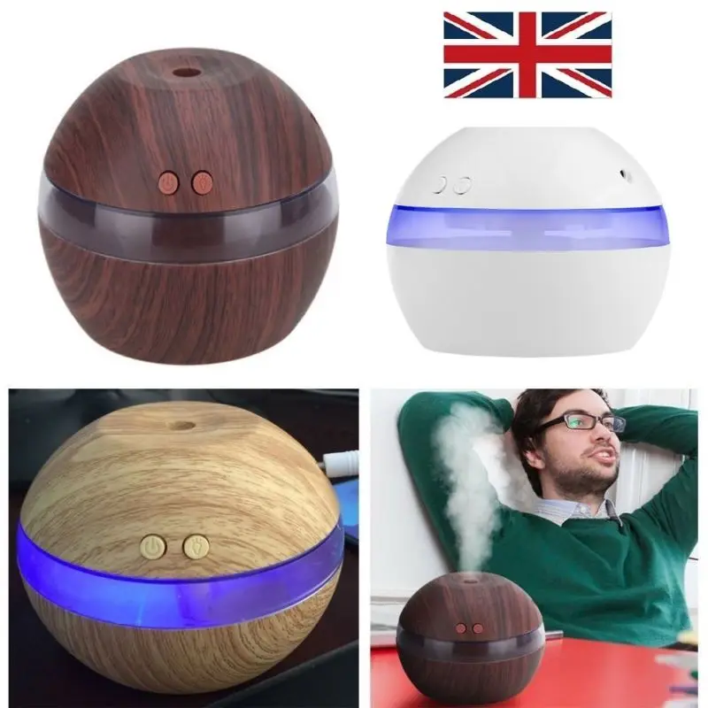 

Wood Grain USB Aroma Diffuser Ultrasonic Diffuser Humidifier Cool Mist Humidifier Air Purifier for Office Home 2 Colors