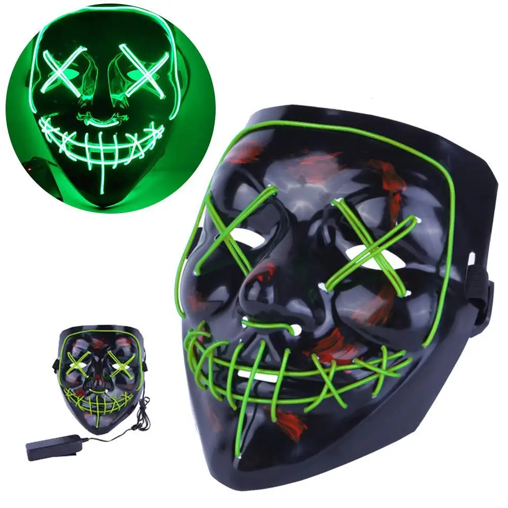 Halloween Mask The Led Mask Light Up Neon Luminous wire Skull Mask