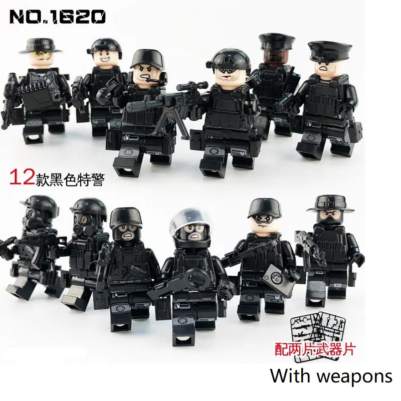12pcs/lot Legoingly City Police Military SWAT Teams Figure Set With Weapon Building Blocks Brick Toys for Children | Игрушки и хобби