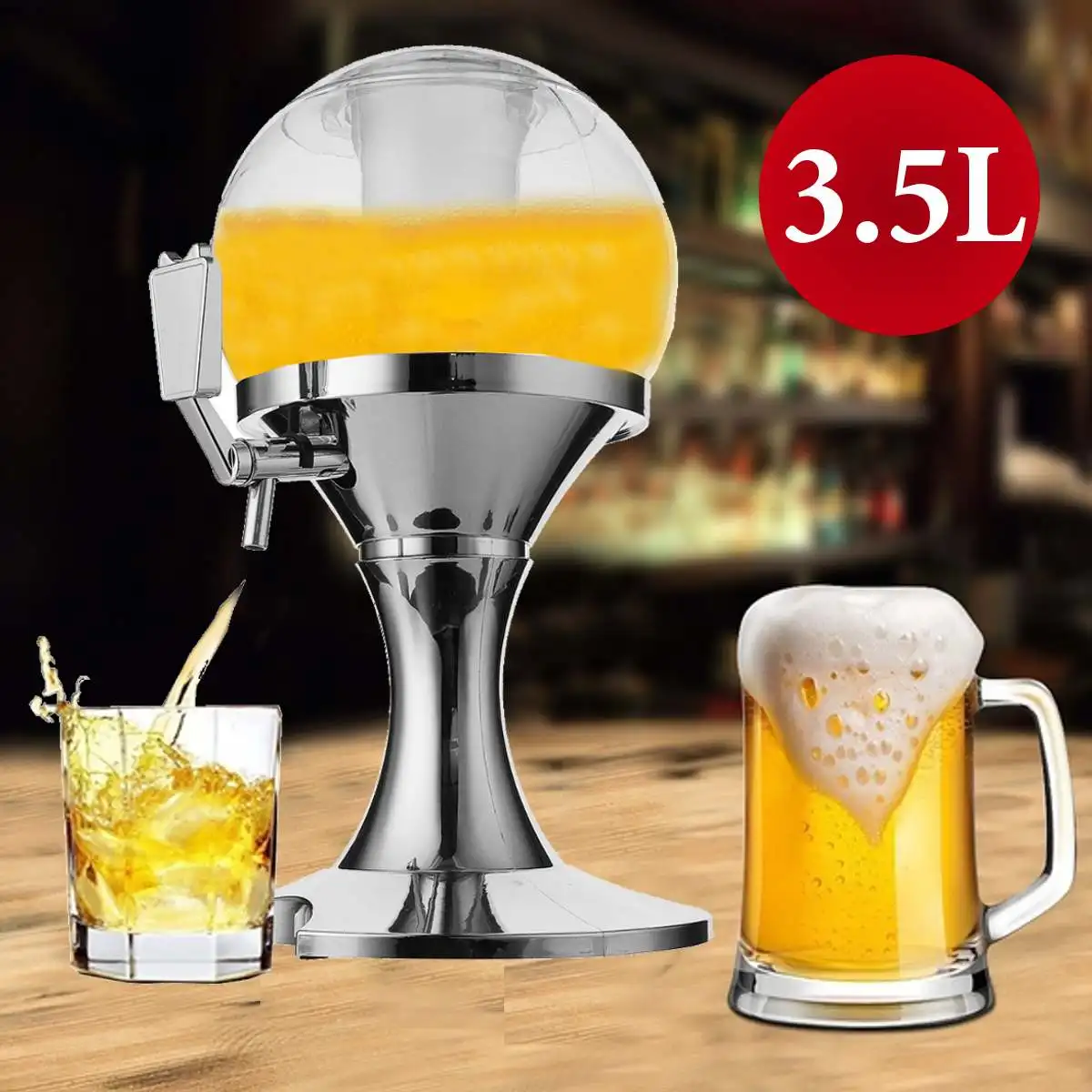 

3.5L Beer Container Dispenser Pourer Bar Beverage Beer Wine Tower Machine Ice Core Container Bar Tool
