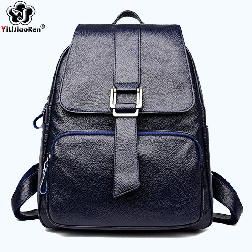 

Casual Weave Female Backpack Brand Leather Women Backpack Large Capacity Bookbag Simple Travel Shoulder Bags for Women Mochila