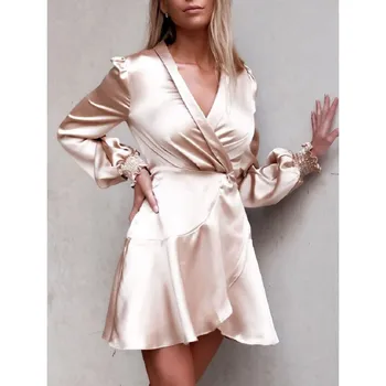 

Women Overalls Lantern Sleeve Ruffle Sexy Playsuits Belt V Neck Rompers Womens Jumpsuit Elegant Summer Bodysuit