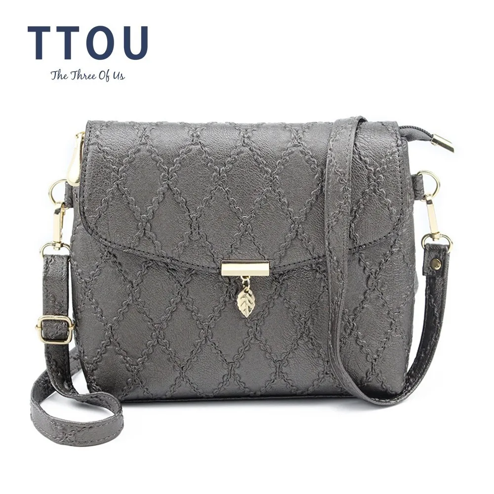 TTOU النساء أزياء بو حقيبة كتف البسيطة Crossbody حقيبة فام اليومية حقيبة ساعي أوراق خمر رفرف حقيبة