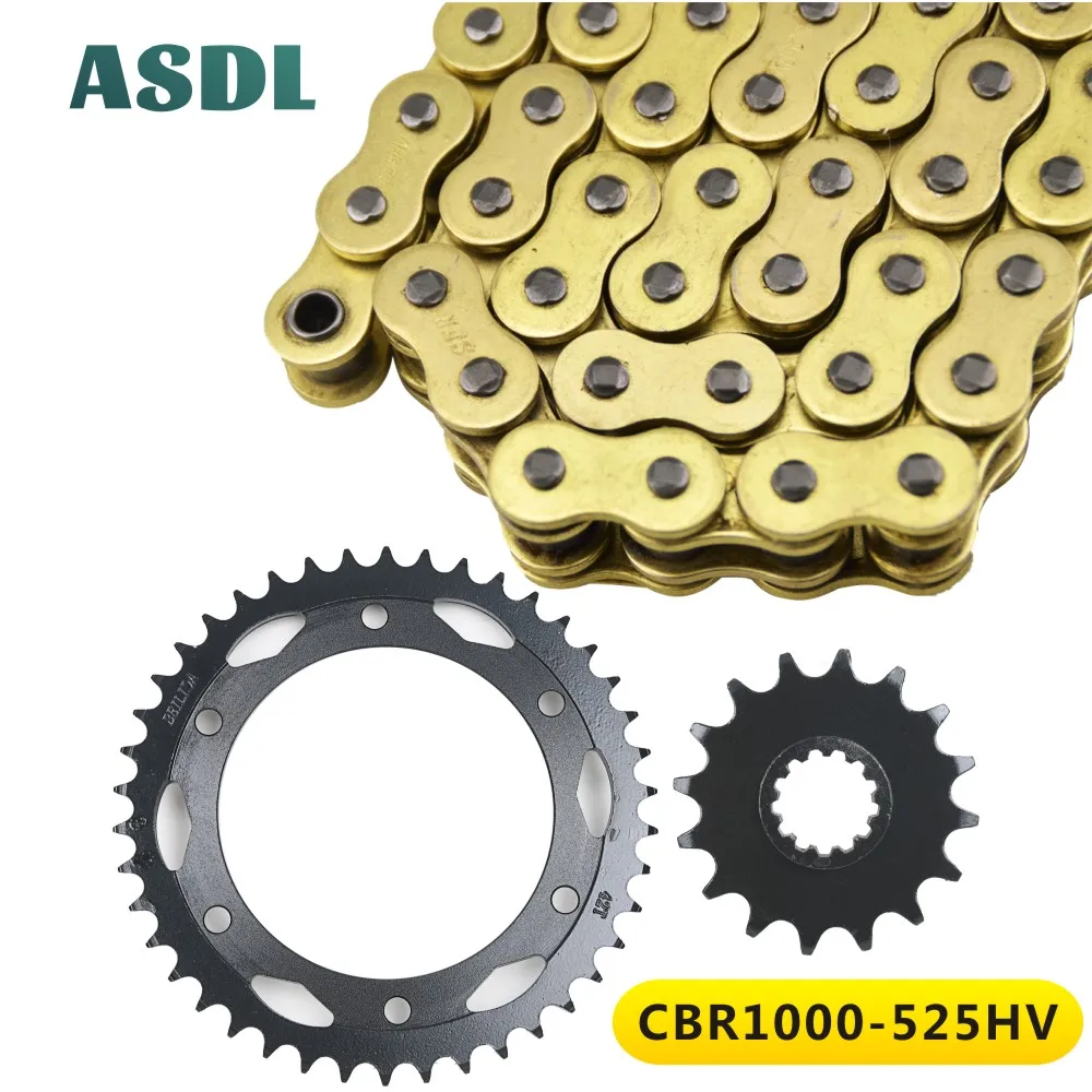 

525H 16T 42T Motorcycle Motor Best Drive Chain and front rear sprocket set for HONDA CBR1000 RR CBR 1000 2004 2005 16 42 Teeth