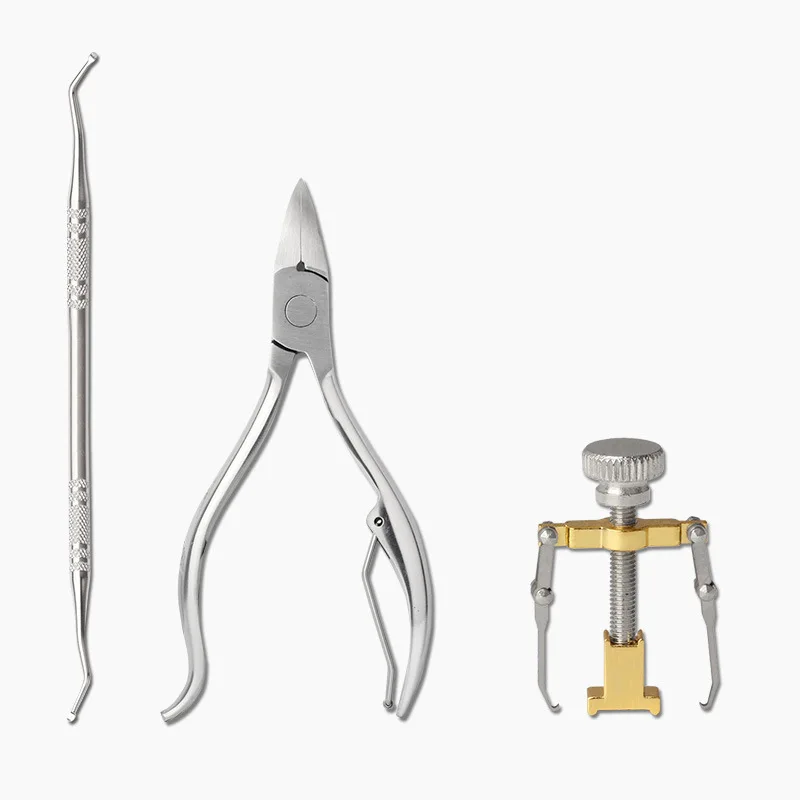 3pcs/set Ingrown Toe Nail Correction Tool Fixer Recover Pedicure + Lifter Cuticle Nipper Clipper | Красота и здоровье