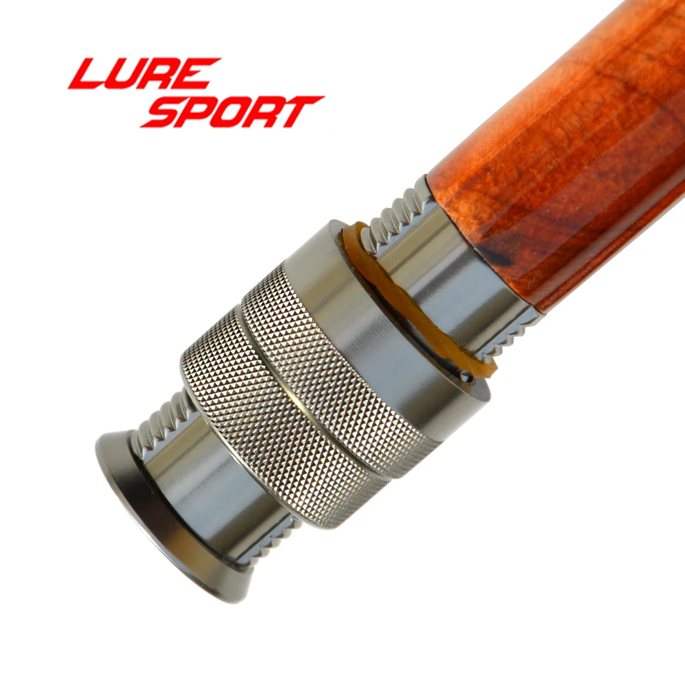 LureSport Wood Aluminum Reel Seat with End Cap Fly Fishing Rod Building Component Repair Fly Rod DIY Accessory