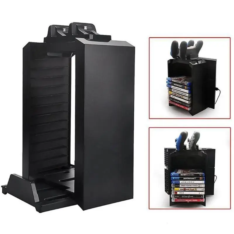 Многофункциональная подставка для хранения дисков, вертикальная подставка, охлаждающий вентилятор с контроллером, зарядная док-станция для PS4 Pro Slim xbox ONE