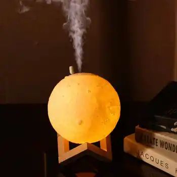 

3D Moon 880Ml Air Humidifier Ultrasonic Humidifier Light Usb Cool Mist Diffuser Aroma Essential Oil No Battery