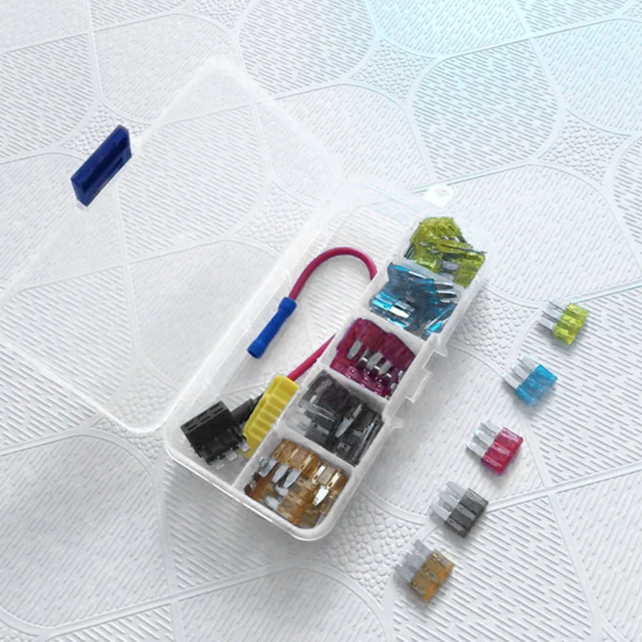 JatilEr Fusibili Auto Mini 10A, Fusibili 10 Pièces, Kit Fusibili Auto con 1 Estrattore di