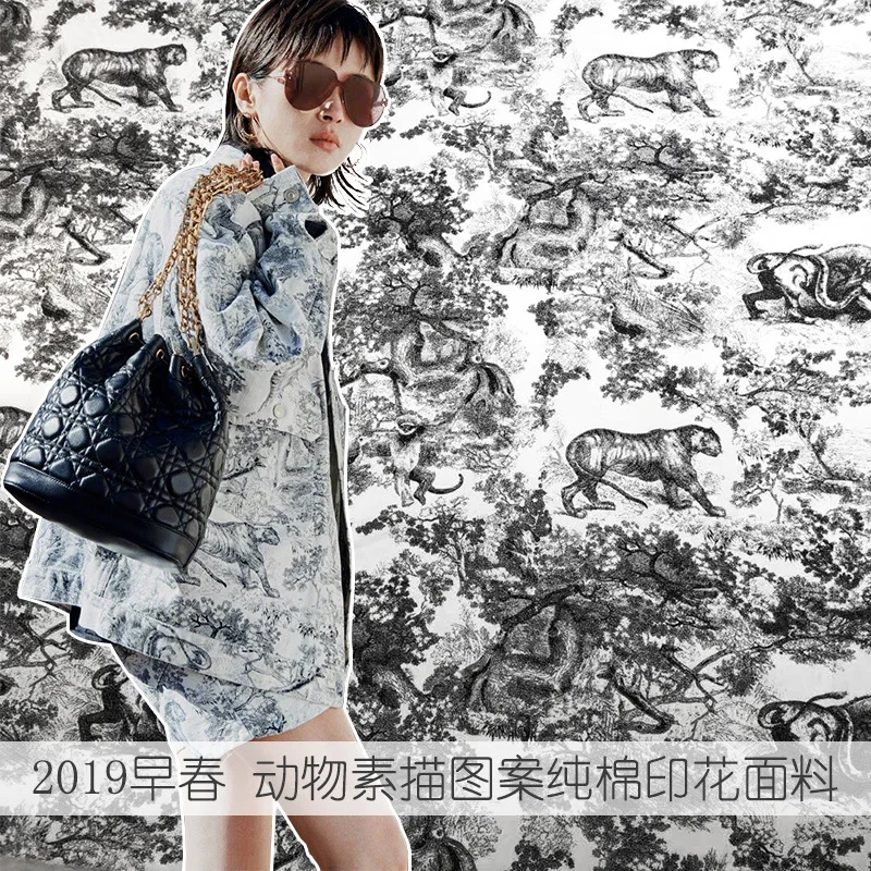 Ранняя весна, новинка, рисунок животных, рисунок, хлопок, набивная ткань, ручная работа, сделай сам, ткань, натуральный хлопок, одежда, ткань